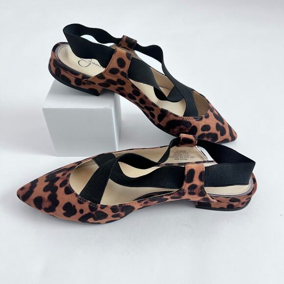 JESSICA SIMPSON WOMENS LURINA BALLET FLAT SANDALS ADJUSTABLE ELASTIC STRAPS 7.5 - Picture 3 of 11